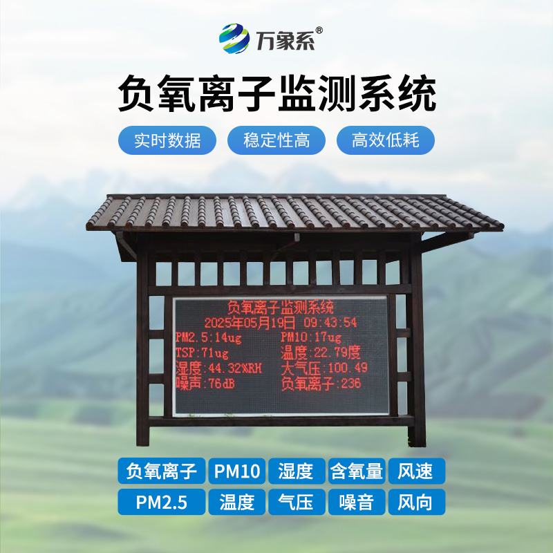 在線負(fù)氧離子監(jiān)測系統(tǒng)，空氣質(zhì)量肉眼可見